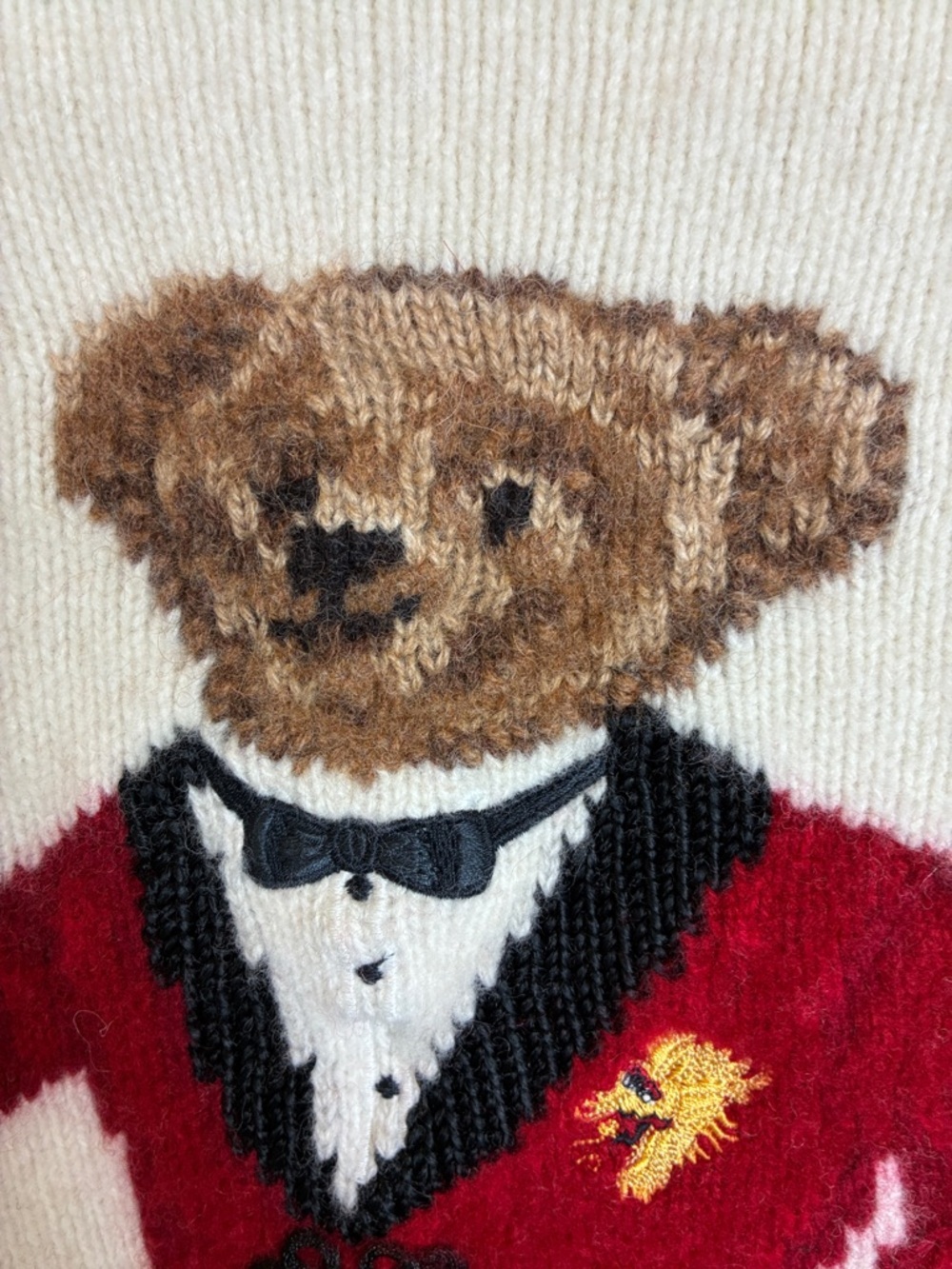 Polo Ralph Lauren Lunar New Year Polo Bear Crewneck Sweater in Cream Medium Rare - Picture 12 of 15